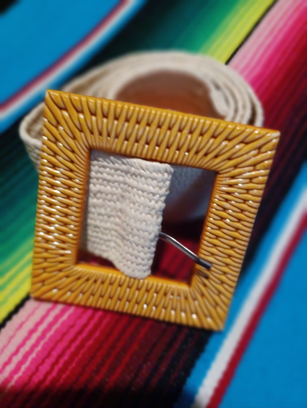 Square Buckle Woven Stretch Belt - Women Accessories